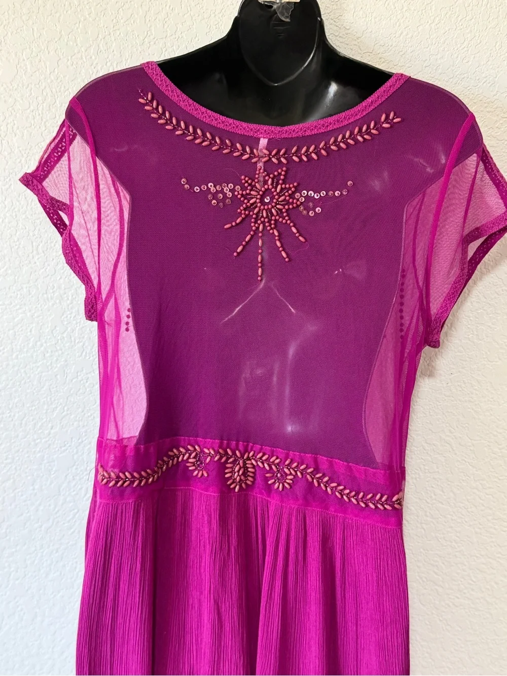 Free People sheer beaded